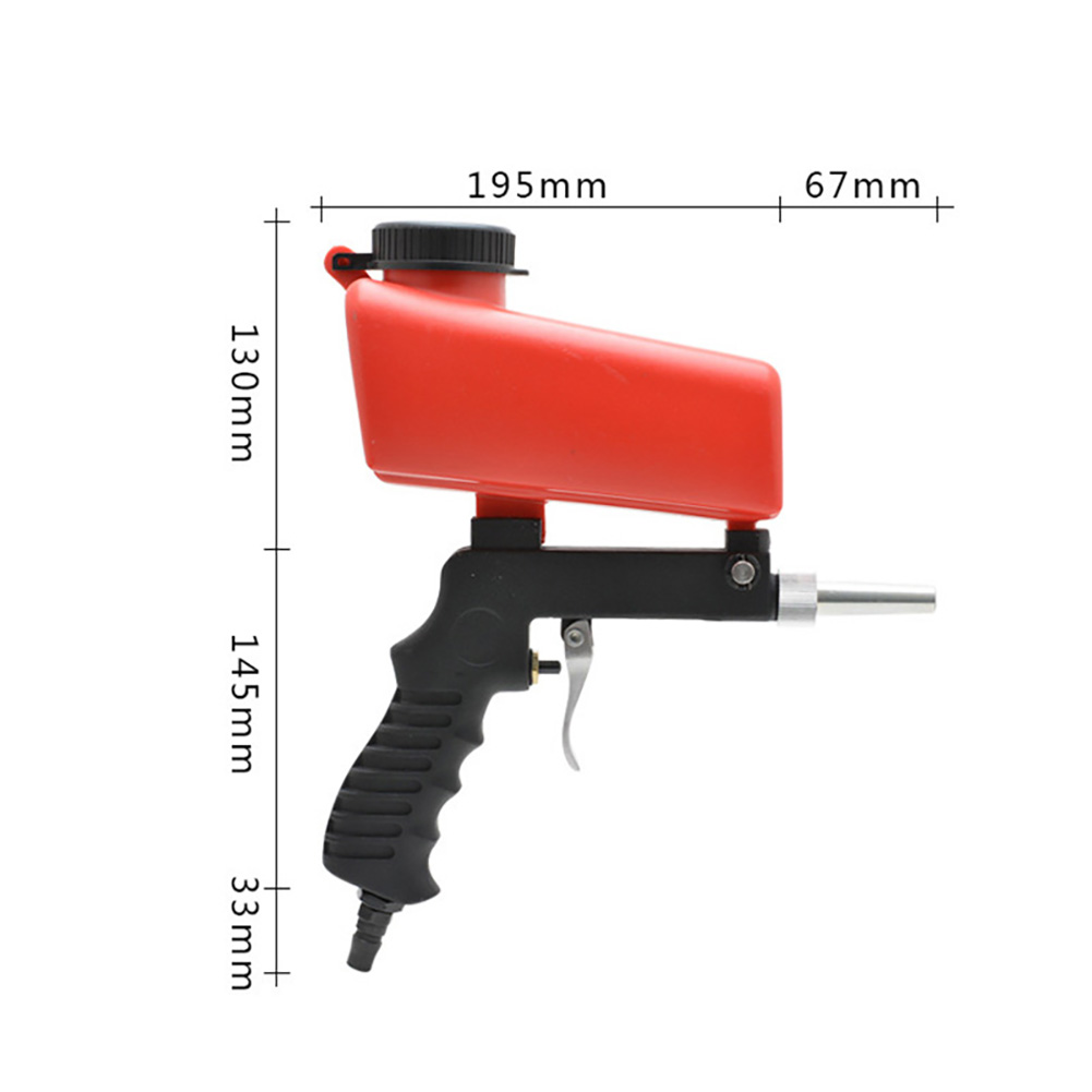 Small Sand Blasting Machine Portable Gravity Pneumatic Abrasive Sand Blaster with Blaster Tip Hand Held Sandblasting Sprayer