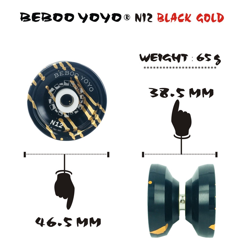 BEBOOYOYO Metal Yoyo Set de yoyos Yo + guante N12 Yoyo Metal Yoyo juguetes clásicos
