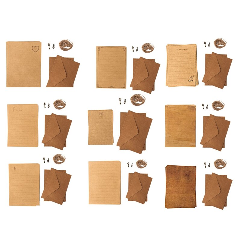 12 Stuks Vintage Kraft Papier Schrijven Papier Europese Stijl Papier Voor Brief Schrijven Brief Papier Briefpapier