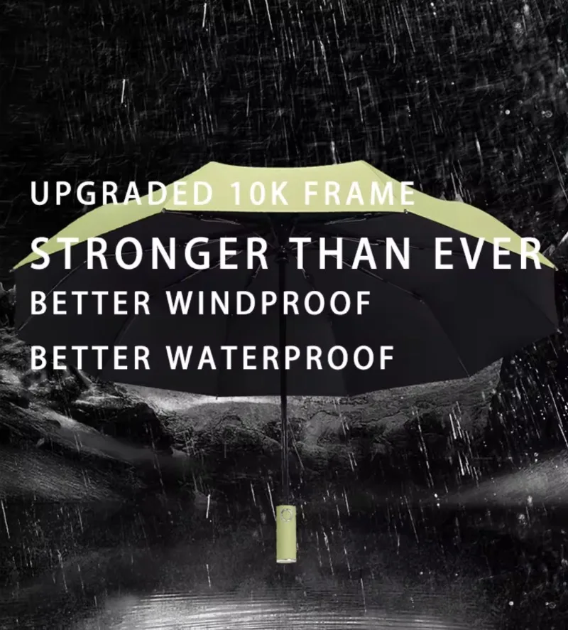 Men Women Umbrella Fully Automatic Reverse Folding Umbrella with Windproof Reflective Stripe UV Umbrellas