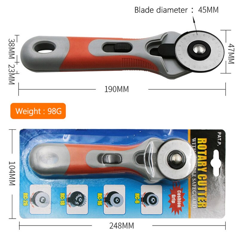 Rad Messer rotierend Cutter Mit 45mm kreisförmig schneiden Klinge Zubehör für DIY Leder Papier Stoff Schneiden Werkzeug Schneider Liefert