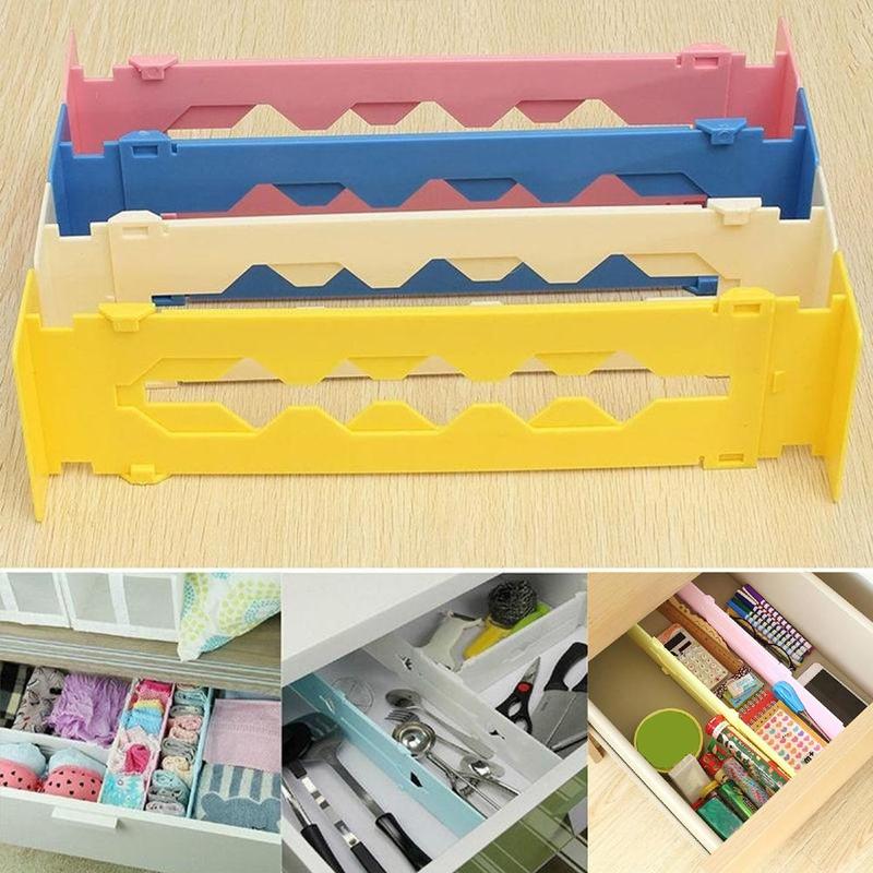 Plastic Adjustable Drawer Dividers organiser Retractable Partition Storage Stretch Board DIY Office Kitchen Multi-Purpose T4F3