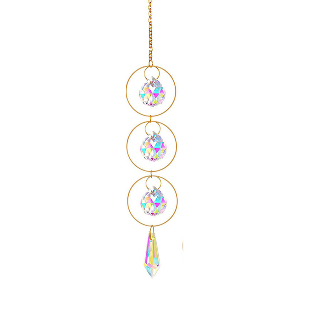 1 Stück AB Suncatcher zum Aufhängen, Sonnenfänger mit Kettenanhänger, Ornament, Kristallkugeln für Fenster, Haus, Garten, Weihnachtsfeier, Dekoration: Elfenbein