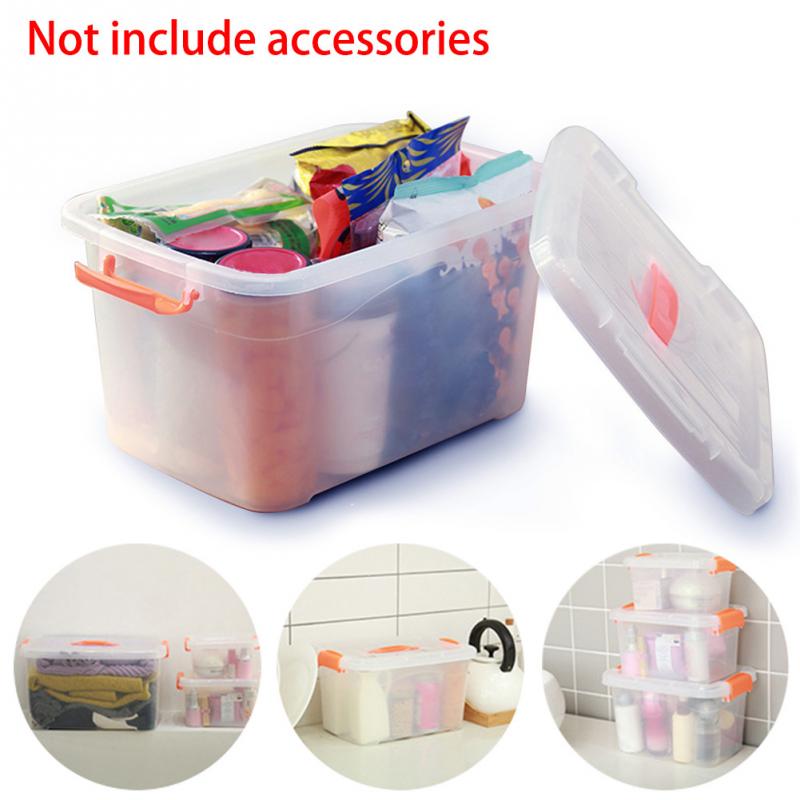 Transparent Storage Box Home Useful Clear Plastic Small/Large/Middle Storage Box Case Desk Organizer #705