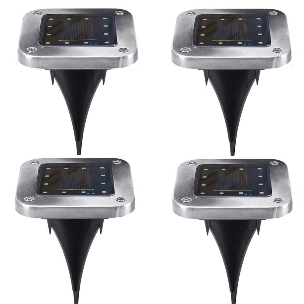 4/8/12/ LED Upgraded Waterproof Bright Square Underground Lamps IP65 Outdoor Solar Ground Lights for Lawn Pathway Garden
