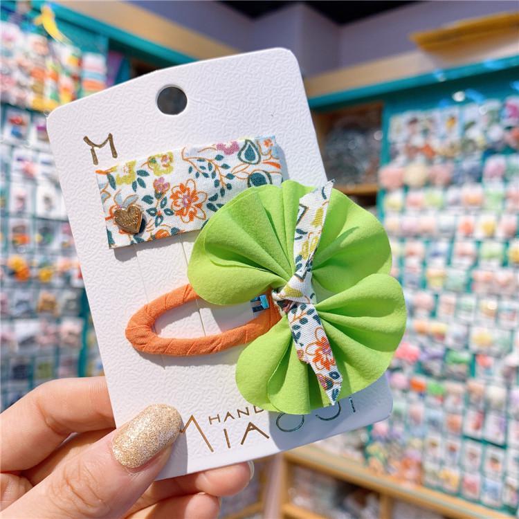 Lovely Princess Baby Girl Korean Children's Cloth Bow Hairpin Little Girls Colorful Flower Princess Bb Hairpin With Fringe: 4
