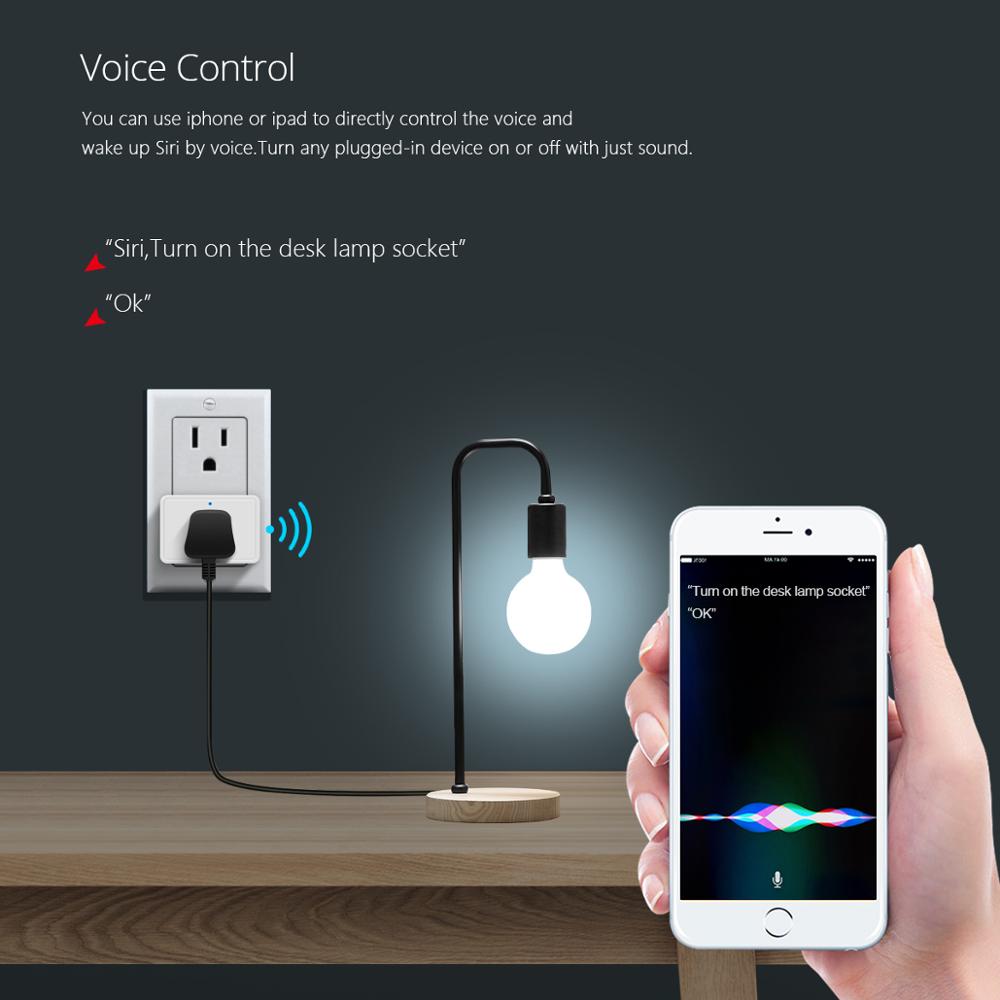 Apple Smart Socket HomeKit Wireless Siri Voice Controlled ON/OFF Timer 16A US Plug Outlet Work With Apple Home kit 1pc 2pcs 4pcs