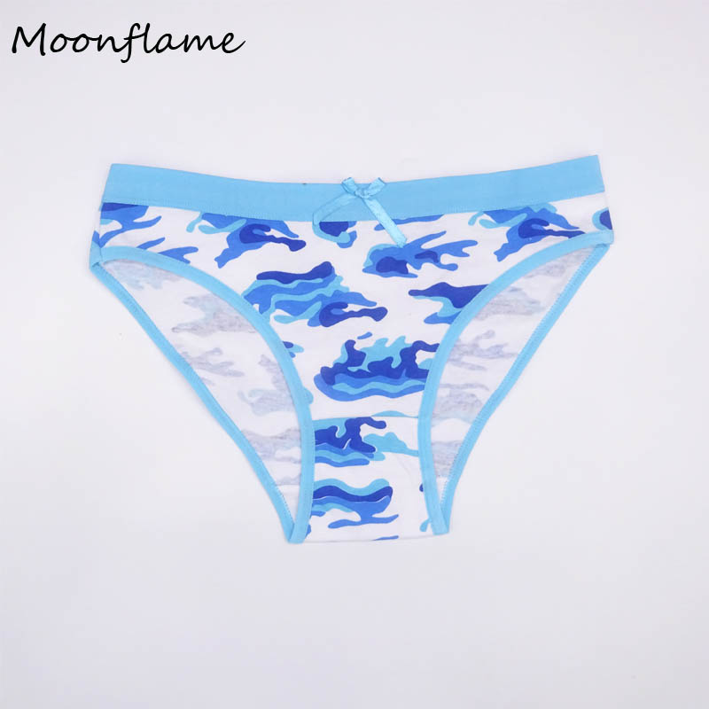 Moonflame 5 pcs/lots Ladies Lingerie Print Women Cotton Briefs Panties 89153