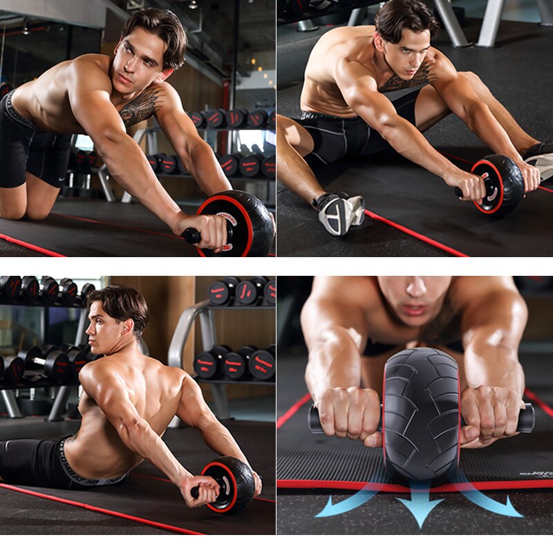 Rodillo de ruedas para abdominales de rebote automático, esterilla de yoga, entrenamiento extremo AB, suministros de entrenamiento Abdominal, equipo de Fitness