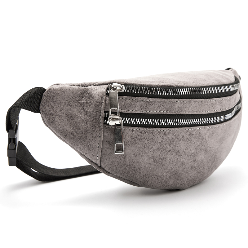 CROWDALE Chest bag for women Large capacity waist packs Adjustable Belt bag Zipper Leather Waist Bag women shoulder bag