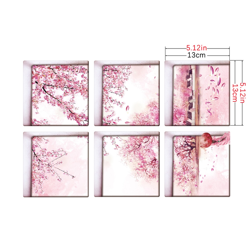 Adesivos 3d antiderrapantes para banheira, 6 peças, apliques, para banheiro, decoração de casa, pvc, à prova d'água