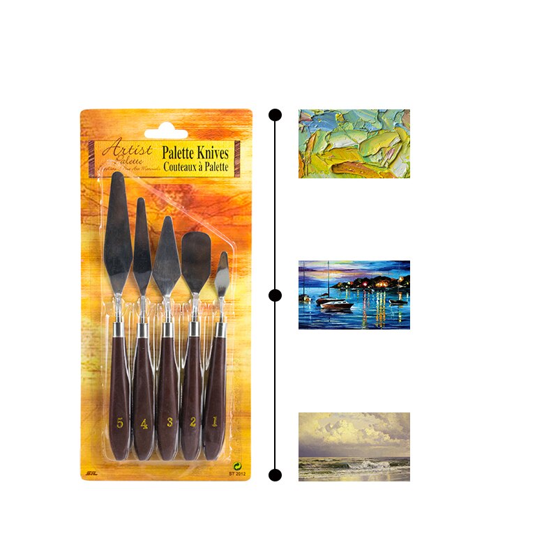 5 Pcs Painting Knife Set Stainless Steel Painting Mixing Scraper Artist Oil Painting Palette Knife Spatula Painting Art Drawing
