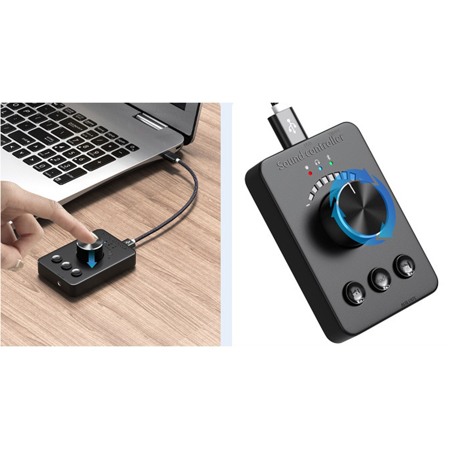 Manopola di controllo del Volume USB Controller dell&#39;altoparlante del Computer Bluetooth 5.1 uscita Audio da 3.5mm con riproduzione pausa salta funzione Mute