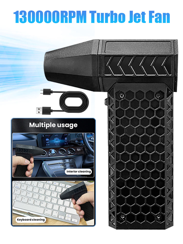 ventilador turbo jet 130000 Mini soplador de aire sin escobillas RPM, plumero de aire eléctrico, soplador violento Turbo, limpieza y secado de coches recargables
