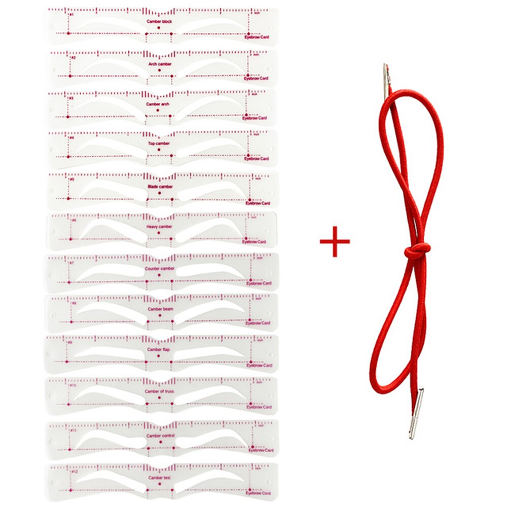 12 pcs adjustable eyebrow shapes stencil Head moun Vicedeal