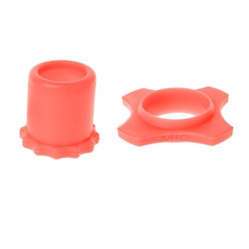 1 sæt silikone mikrofon anti-rullende ring beskyttelse bund stang ærmeholder til bbs mic ktv enhed: Rød