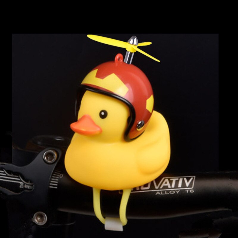 Funy Animal Bicycle Light Cartoon Little Yellow Duck Helmet Head Light Shining Duck Bicycle Bells Handlebar Bicycle Accessories: D