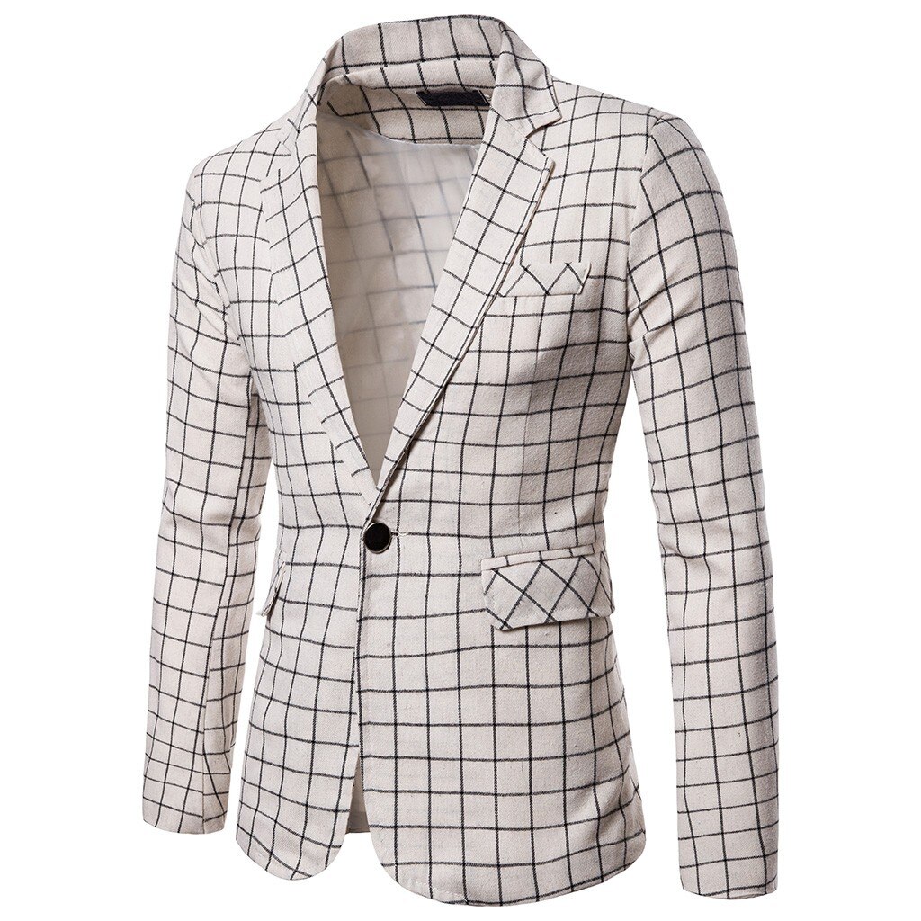 Charme männer Casual Fit Dünne Klage Einer Taste Business Mantel Jacke Plaid BlouseFashion Lieferant Vogue Rabatt Mädchen Junge
