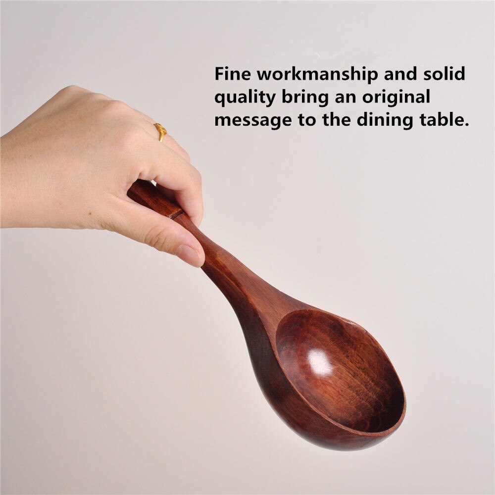 Cucharas grandes de madera para sopa, cuchara de cocina de estilo japonés, cucharón duradero, utensilios de cocina con mango largo
