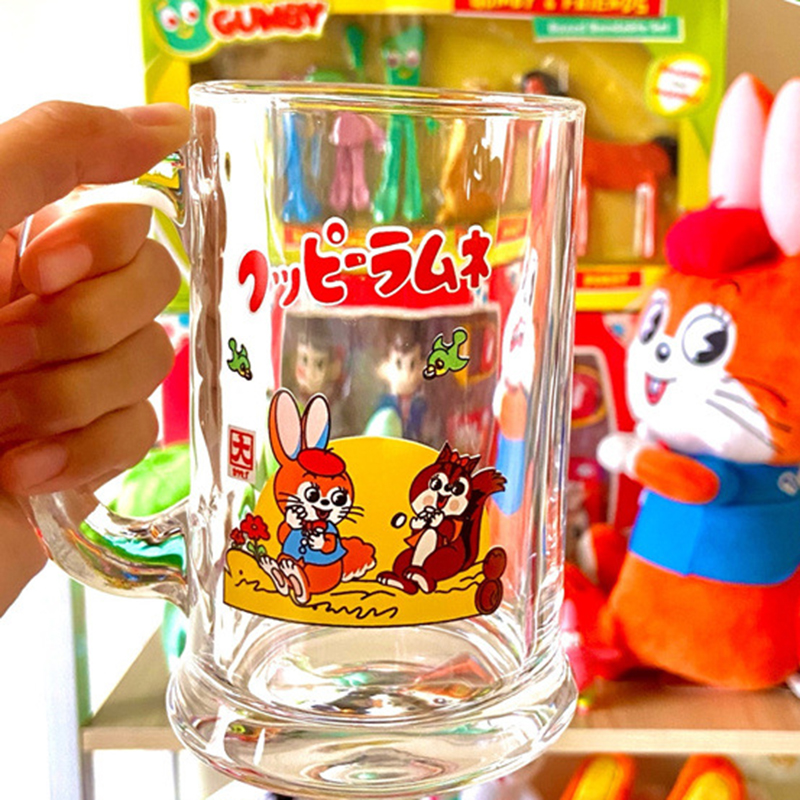 Chope à bière en verre de 360Ml, écureuil lapin, avec poignée, petit bol calibre, ustensiles de cuisine pour étudiants