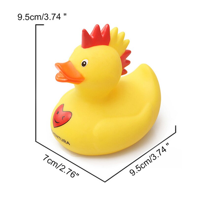 ESALINK 9Cm Ente Baby Spielzeug Kognitiven Puzzle Schwimm Spielzeug Sound Gummi Ente Crown Gelb Ente Bad Spielzeug Für Mädchen: YN134-1pcs