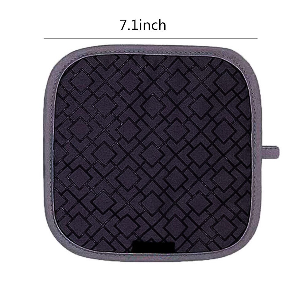 3 In 1 Pot Houders Badstof Lus Katoen Pot Houders Doek Handschoenen Pocket Pot Kussen Mat Keuken tool Anti-Slip Pads: Black-1pc