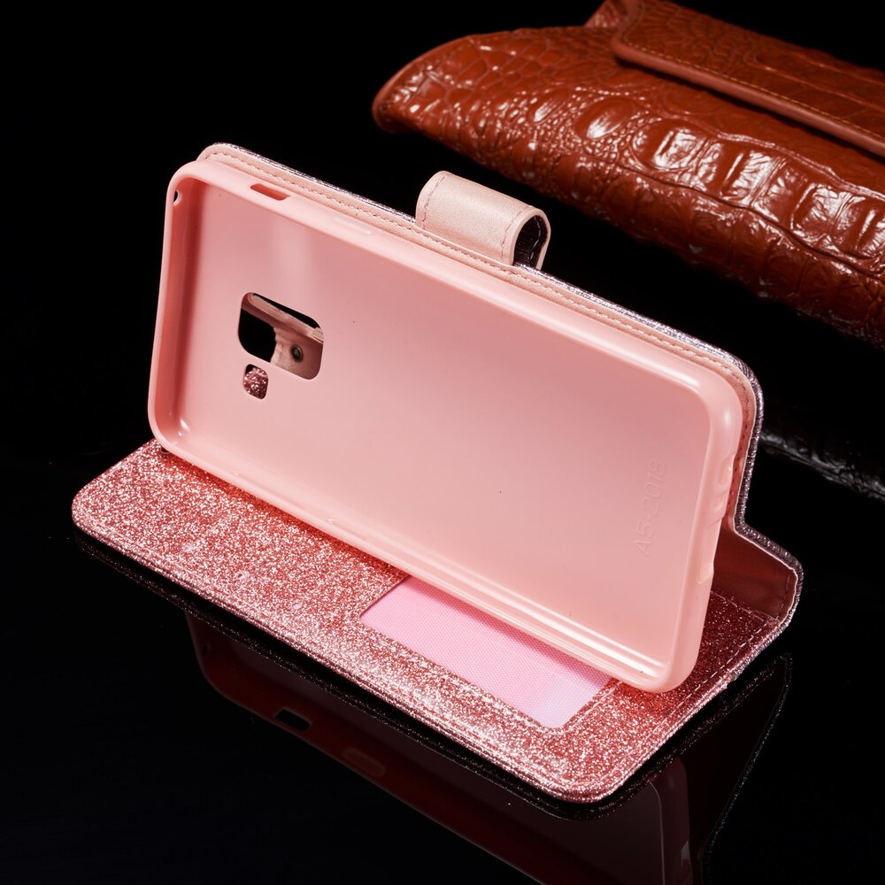 Bling Diamond Flip Case For Samsung Galaxy A8 A7 A750 A6 A3 A5 A520 A320 Leather Wallet Book Glitter Cover Case