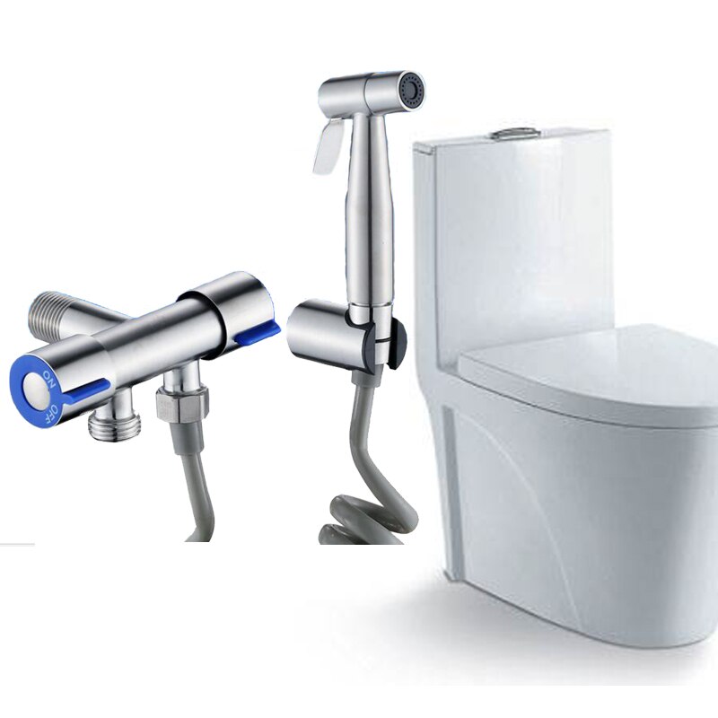 Laso rustfrit toilet bidet sprøjte vandhane vask hånd bidet vandhane badeværelse håndsprøjte brusehoved sort selvrensende vandhaner: Sølv bidet