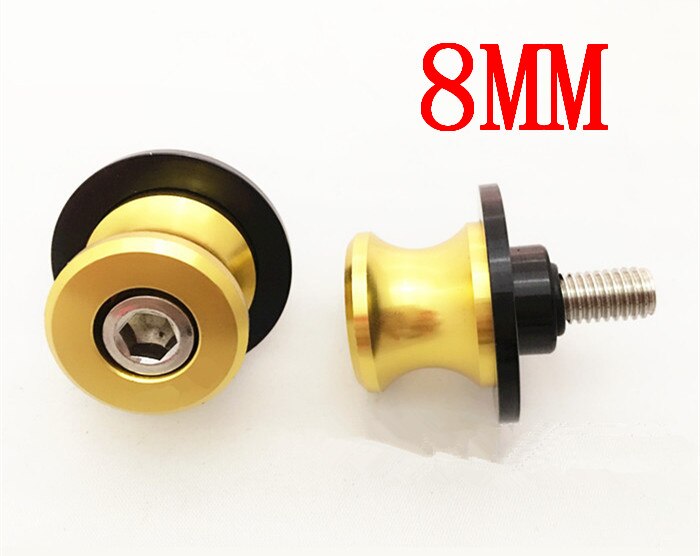 motorcycle 6mm 8mm 10mm swing arm Spool Sliders Swingarm Spool slider for SUZUKI GSXR600 GSXR750 B-KING GSXR1000 GSXR600: gold-8mm