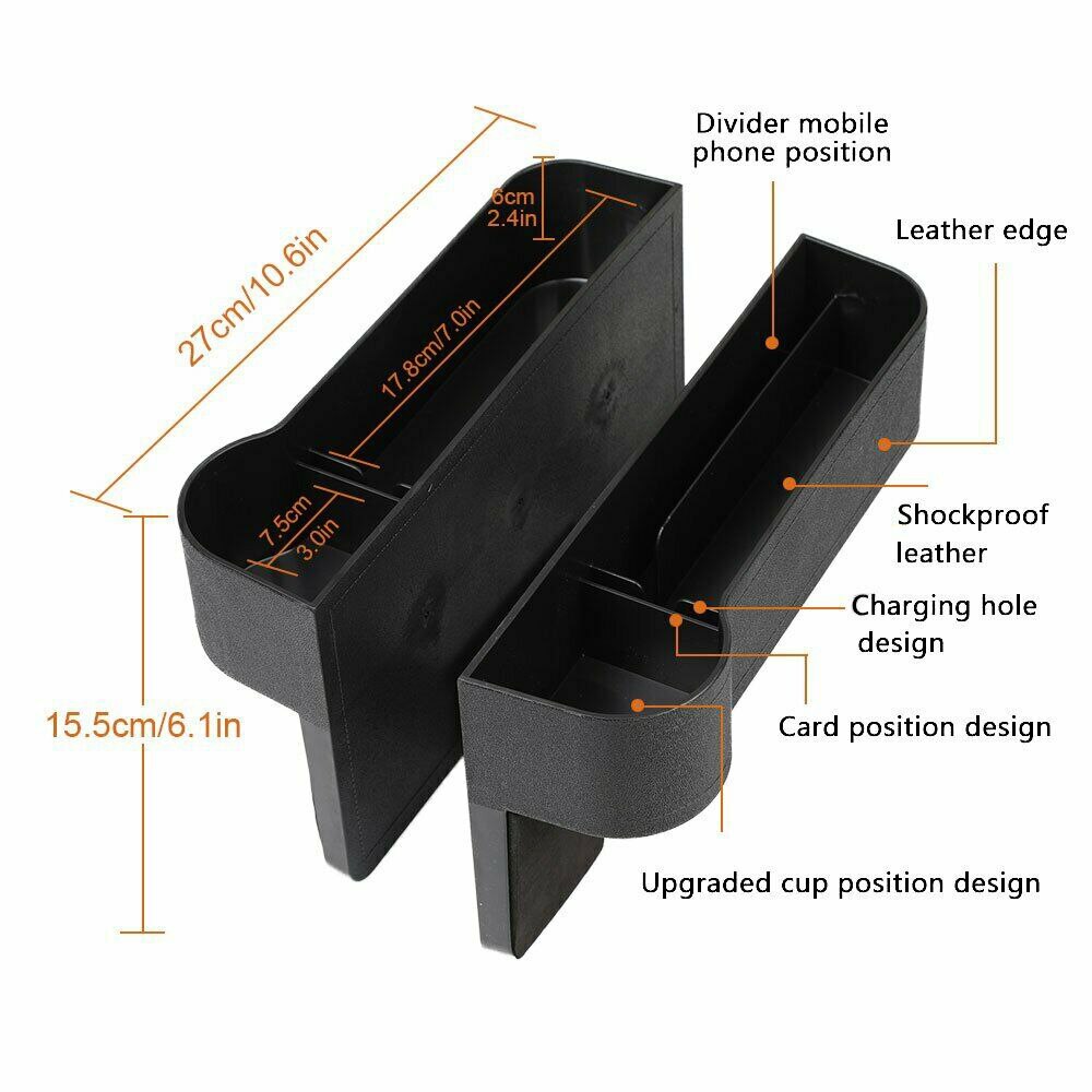 Car Storage Box organizer Universal Car Seat organizer Card Phone Holder Pocket Seat Gap Slit Pocket Catcher Organizer