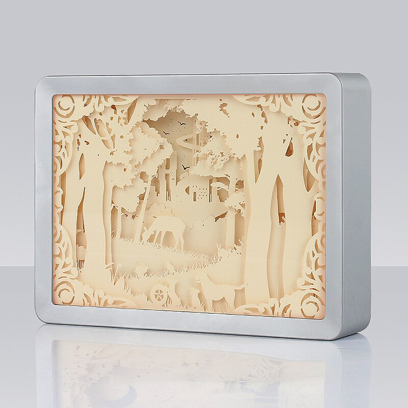 1pcs latest paper cut light shadow light box ABS frame light box for