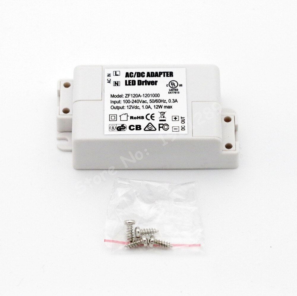 12W 1000mA MR16 MR11 LED Driver AC/DC Adapter Transformer Input AC 100V-240V Output DC 12V For LED spotlight and LED strip