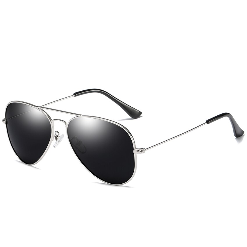 Pro acme klassisk pilot polariserede solbriller til mænd kvinder ultra-lys ramme kørsel solbriller  uv400 beskyttelse  pc1167: C3 sølv sort
