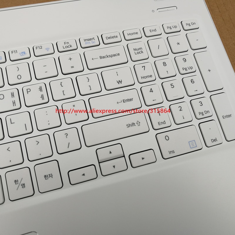 Korean layout laptop keyboard with touchpad palmrest for SAMSUNG 500R5M NP500R5M KR BA98-01273B white