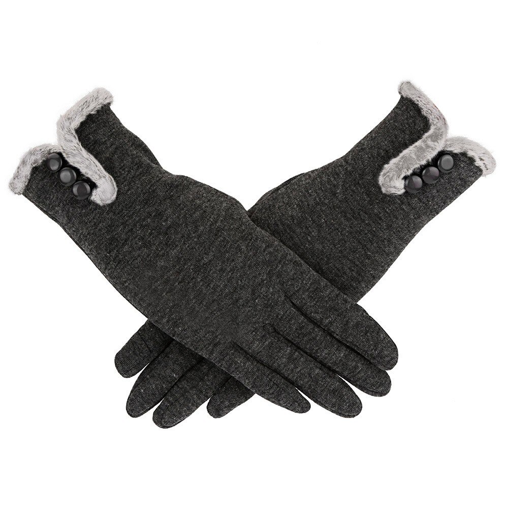 Women Lady Cashmere Keep Warm Driving Full Finger Gloves Screen Glove Winter Gloves Autumn Warm Gloves #: Gray