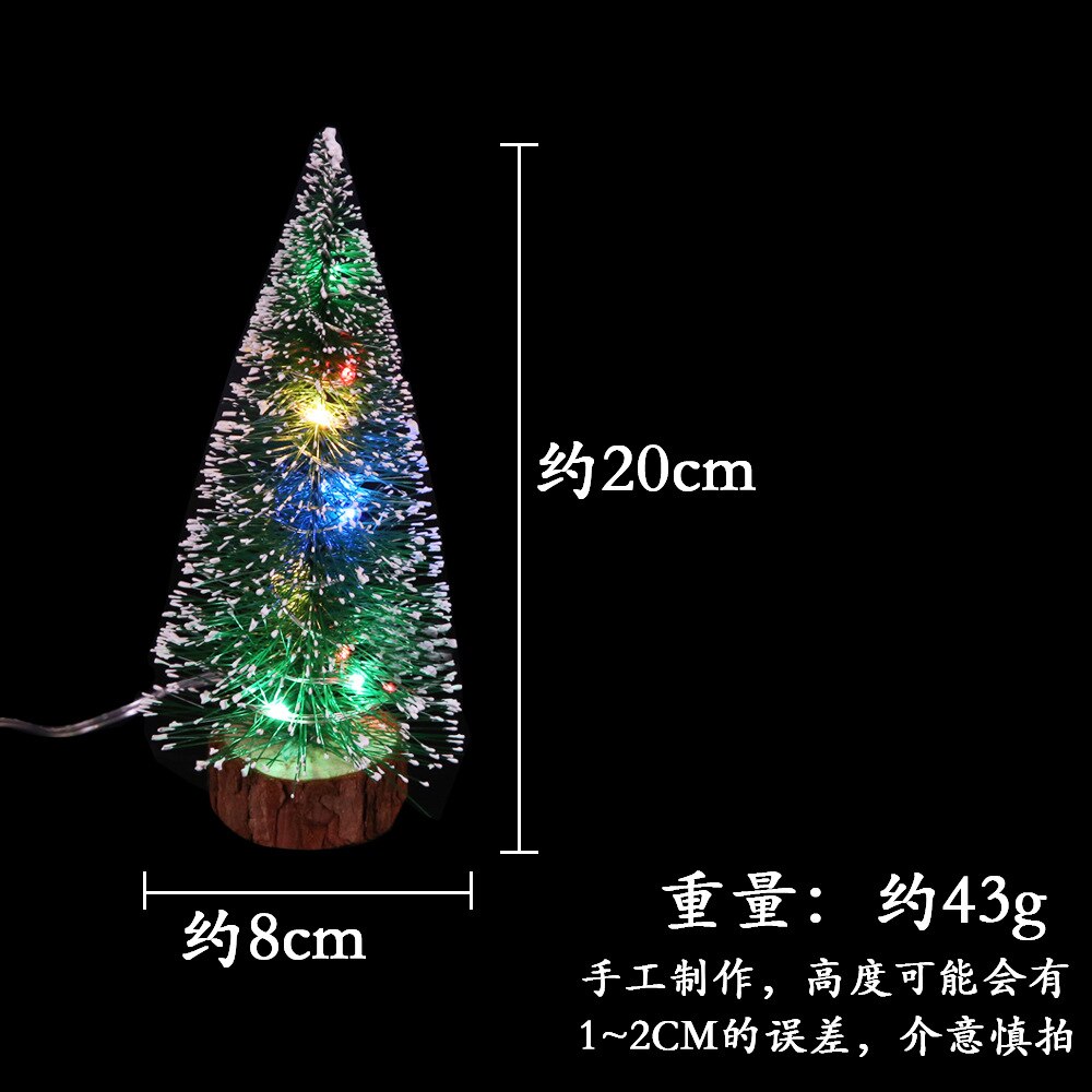 Desktop mini juletræ med led lys juledekorationer træ hvid boligindretning glædelig juletræ nederdele: 20cm lanterne
