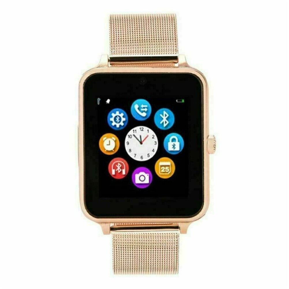 Smart Watch Bluetooth GSM SIM Z60 For Samsung iphone Android Stainless Steel Digital Wristwatches: Gold
