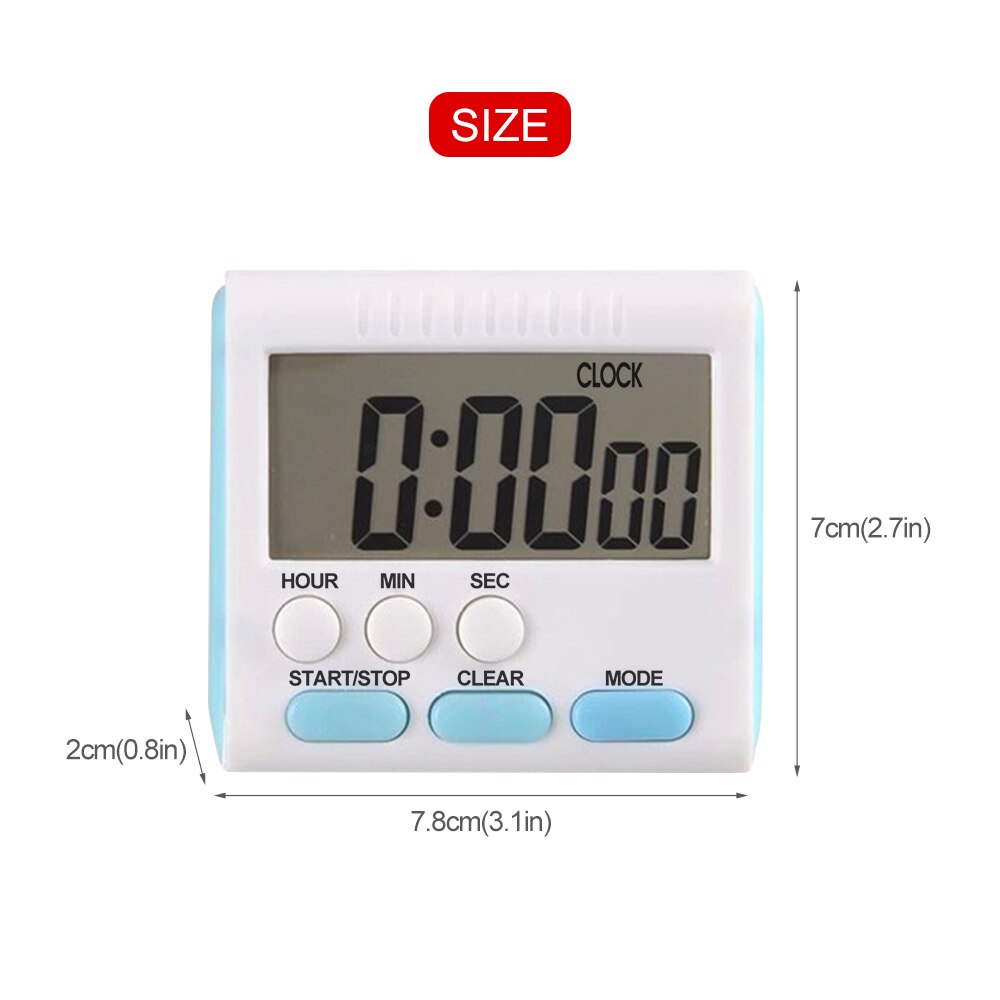 Magnetisk væg stort digitalt lcd køkken æg madlavningstid timer skole nedtælling  up 24 timer brusebad undersøgelse sports kit vækkeur