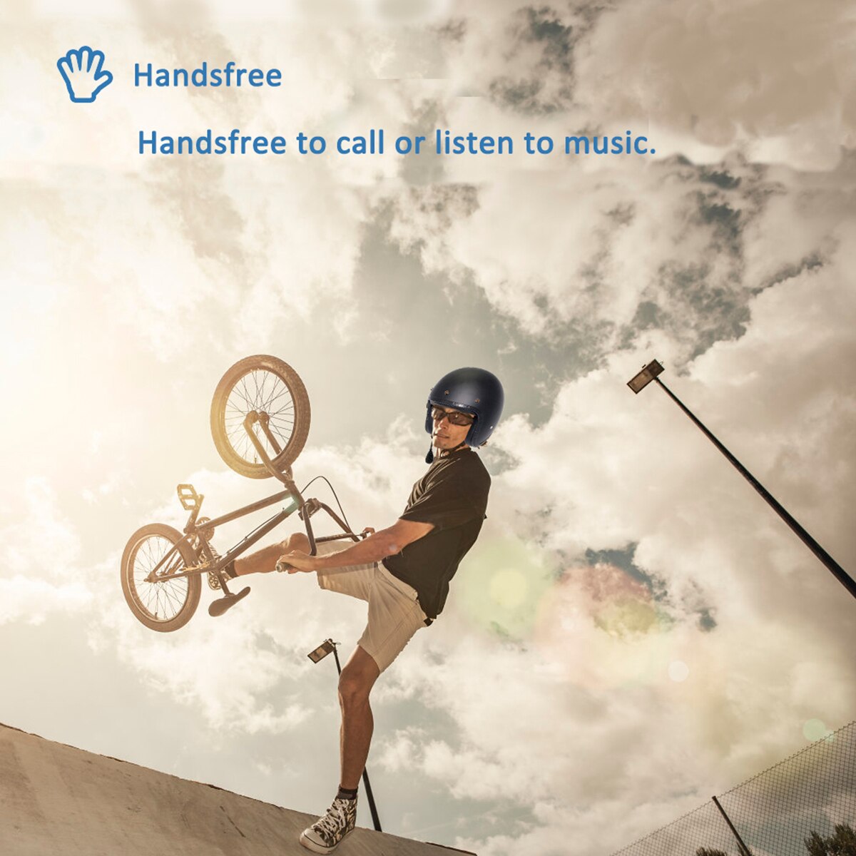 Motorcycle Bluetooth 5.0 Helmet Headset Wireless hands-free telephone call Kit Stereo Anti-interference Waterproof Music Player