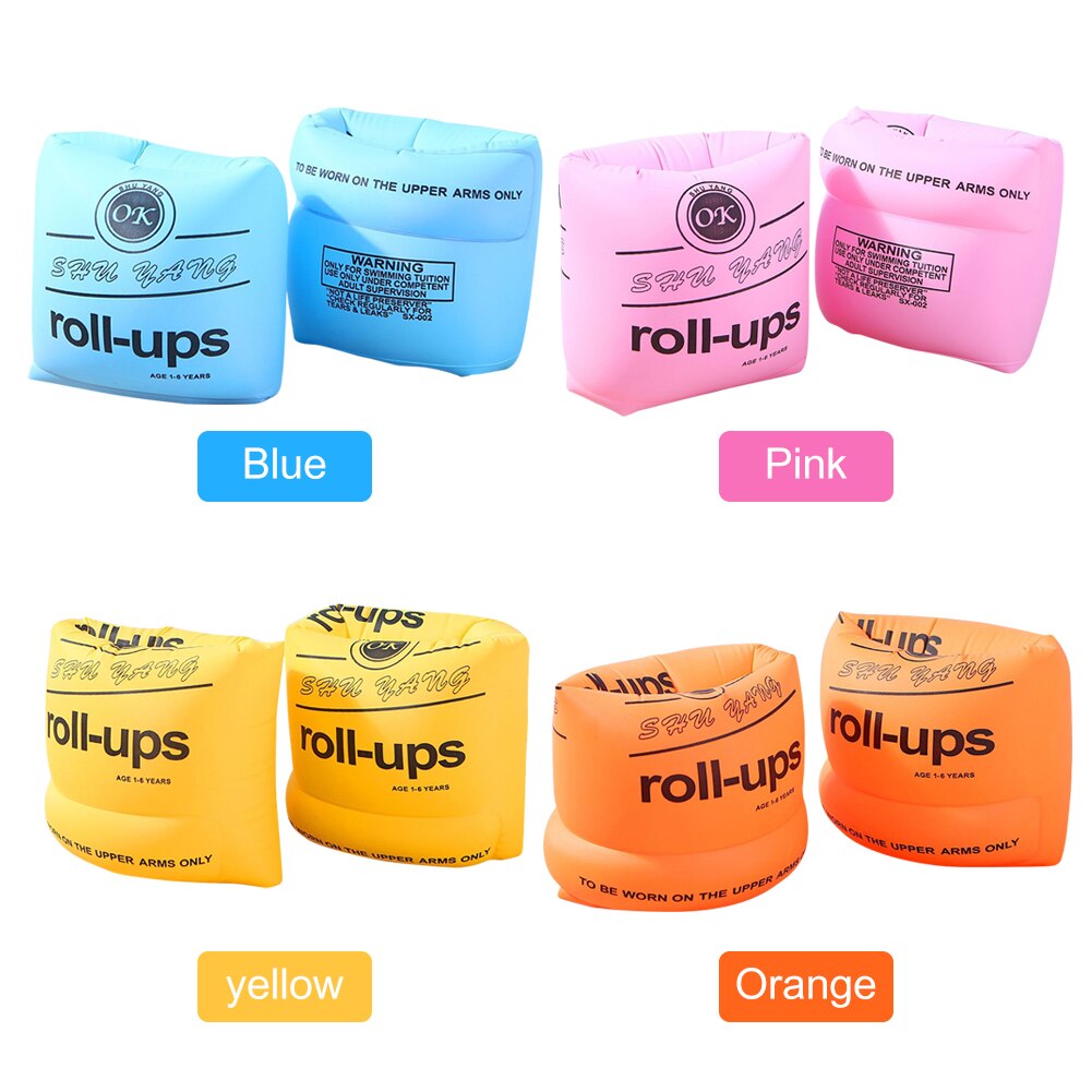 2pcs Adult Children Swimming Arm Rings Inflatable Pool Float Circle Sleeves Pool Buoys Armbands for Swim Trainers