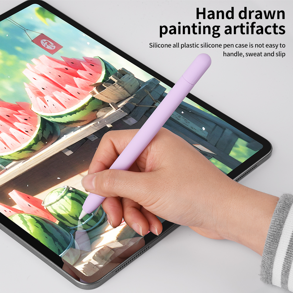Silikonetui til eple blyant 3, usb-c-etui, ensfarget deksel, pennveske, sklisikkert beskyttelsesetui til ipad penn blyant 3