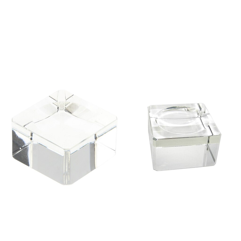 2 Pieces Clear Dimple Crystal Display Stand Holder For Crystal Ball Sphere Globe