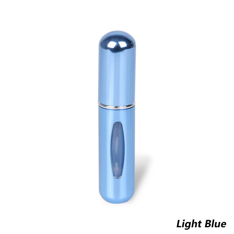 Wielokrotnego napełniania Mini Spray do perfum butelka aluminiowy rozpylacz przenośna kosmetyczka podróżna pojemnik perfumy butelka przechowywanie w domu: Light Blue