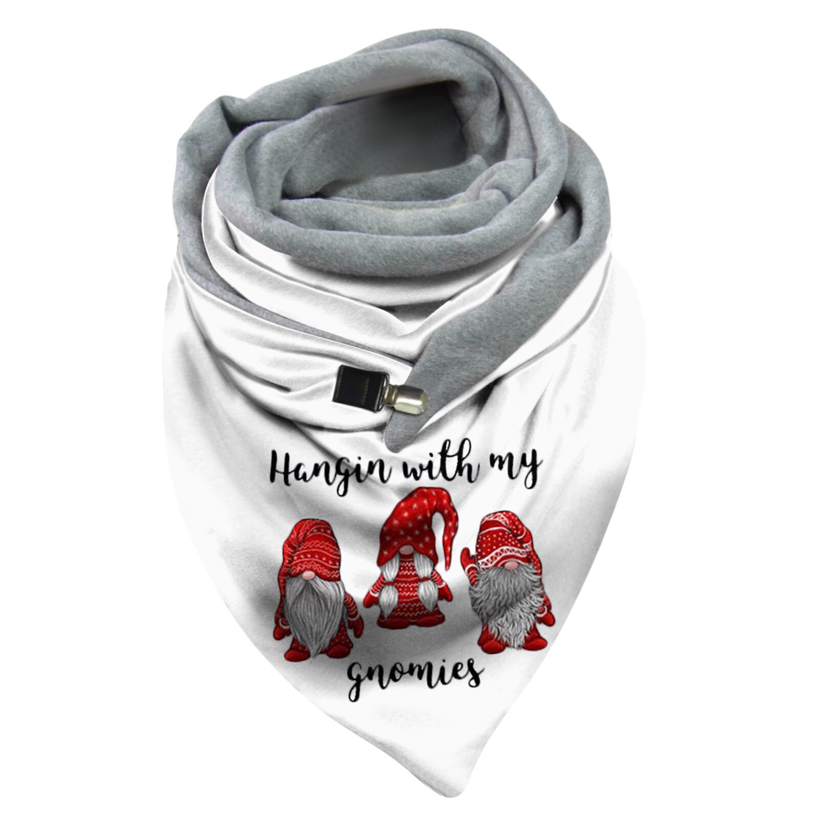 Kvinder juletryk tørklæde multifunktionelt sjal tørklæde knap tørklæde damer soild dot neck gamacher vinter wrap #35: B