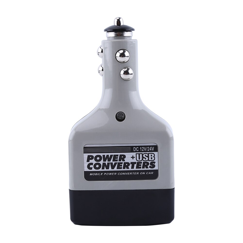 Power converter universal 12v/24v to 220v auto bil dc til vekselstrømsomformere adapter usb stikkontakt oplader