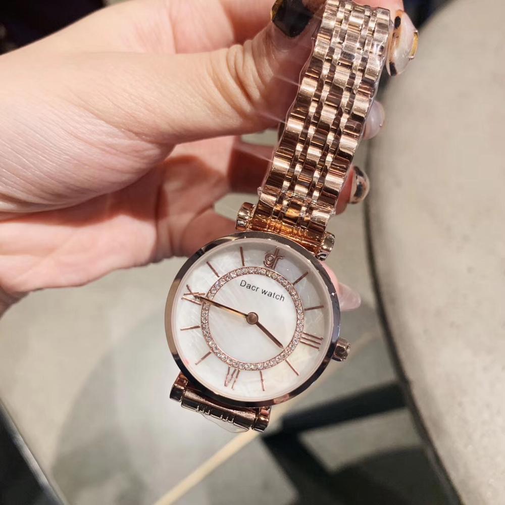 Damesmerk neutrale horloges romeinse cijfers armbandhorloge zakelijk kleding polshorloge kwarts waterdicht dameshorloge: Roos