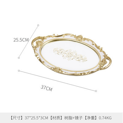 Spejl glas cupcake tallerken vintage udskåret harpiks ring fad kosmetik makeup arrangør smykker opbevaring dekorative bakker: -en