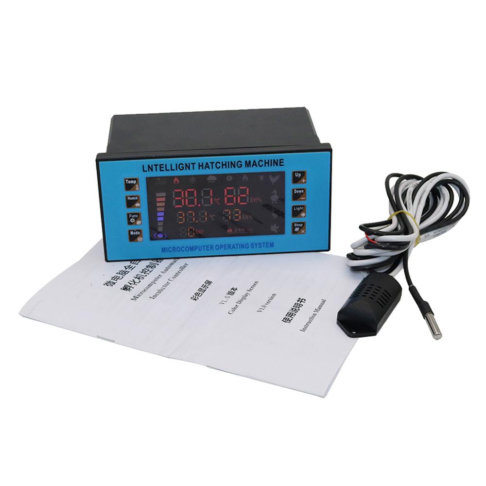 Multifunction Intelligent Color LED Screen Temperature Humidity Incubator Controller Chicken Bird Poultry Incubation Equipment