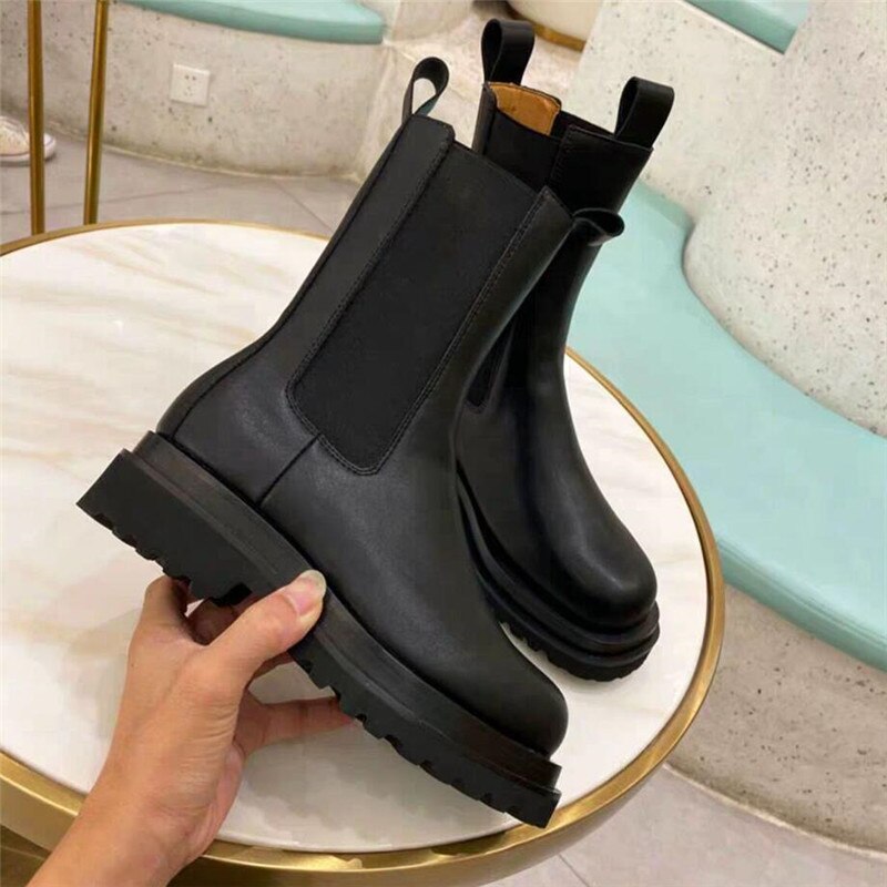 Cootelili couro botas femininas marca outono inverno quente curto tornozelo botas plataforma sapatos de água à prova dwaterproof água sapatos antiderrapante