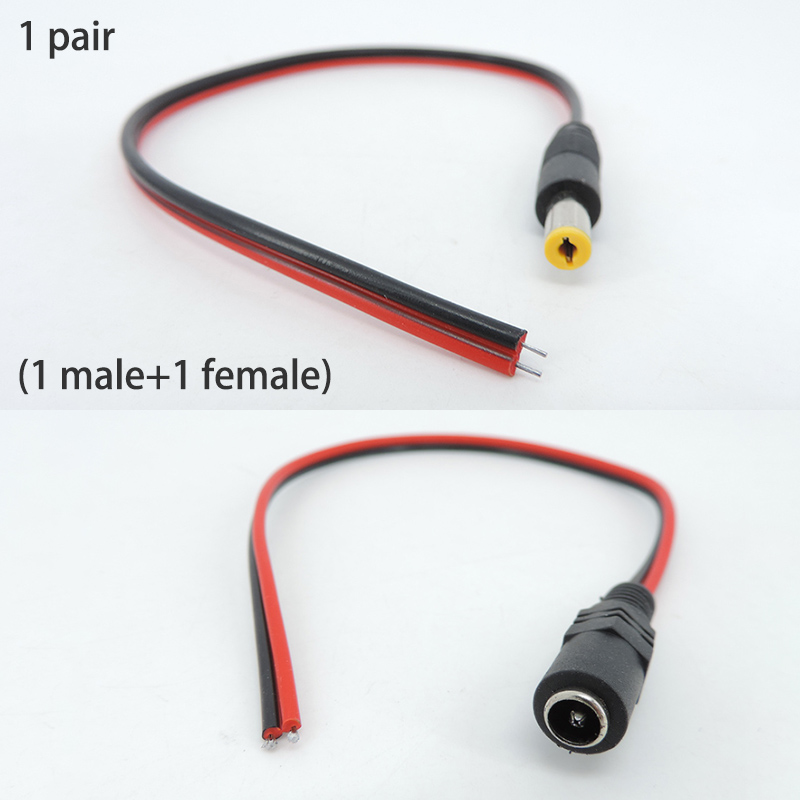 Conector de Cable de extensión para cámara CCTV, conector macho y hembra de CC de 5,5x2,1mm, 12V, 24v, Cable DC s1: Multicolor